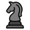 Chess play knight icon, outline style