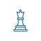 Chess Queen Line Blue Icon On White Background. Blue Flat Style Vector Illustration