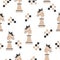 Chess Queen seamless pattern. Strategy game