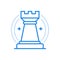 Chess rook vector line icon. Strategic game with logical principle.