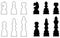 Chess silhouette - two-player strategy board game played on a chessboard