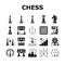 Chess Smart Strategy Game Figure Icons Set Vector