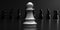 Chess soldier white and black chess set on black background. 3d illustration