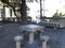 Chess table in square park Santa Teresa District Rio de Janeiro Brazil