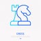 Chess thin line icon: horse and queen