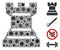 Chess Tower Mosaic of Covid Virus Icons