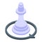 Chess virtual tour icon isometric vector. Online screen