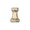 Chess white rook vector flat isolated icon