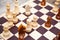Chess wooden figures in game