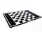 Chessboard black and white table on a white background