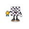 chessboard cartoon illustration with satisfaction guaranteed medal