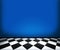Chessboard Floor Tiles in Blue Room