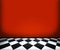 Chessboard Floor Tiles in Red Room