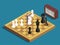 Chessboard Isometric Composition