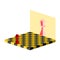 Chessboard Isometric icon. Abstraction. Vector