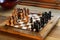 `Chesser` A Vintage luxury Chessboard with Red Bowl