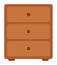 Chest of Drawers, Wooden Commode Vector Image