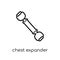 Chest expander icon. Trendy modern flat linear vector Chest expander icon on white background from thin line Gym and fitness coll
