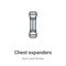Chest expanders outline vector icon. Thin line black chest expanders icon, flat vector simple element illustration from editable