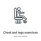 Chest and legs exercises outline vector icon. Thin line black chest and legs exercises icon, flat vector simple element