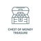 Chest of money,treasure line icon, vector. Chest of money,treasure outline sign, concept symbol, flat illustration