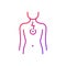 Chest pain gradient linear vector icon