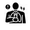 chest pain symptom mesothelioma glyph icon vector illustration