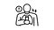 chest pain symptom mesothelioma line icon animation