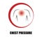Chest pressure, symptom symbol in red circle