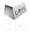 Chest shaped box with love word window die cut template