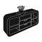 Chest, shelving with shelves and flower. Furniture and interior single icon in black style Isometric vector symbol stock