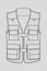 Chest vest bag outline drawing vector, chest vest bag in a sketch style, trainers template outline, vector Illustration.