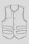 Chest vest bag outline drawing vector, chest vest bag in a sketch style, trainers template outline, vector Illustration.