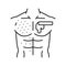 chest waxing male depilation line icon vector illustration