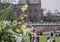 Chester, England - people chilling in the sun.