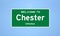 Chester, Virginia city limit sign. Town sign from the USA.