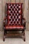 Chesterfield Slipper Chair in oxblood leather