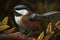 Chestnut-backed Chickadee Isolate on white Background