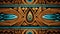 Chestnut Brown and Turquoise Blue Earthy Tones Pattern