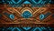 Chestnut Brown and Turquoise Blue Earthy Tones Pattern