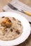 Chestnut risotto with blue cheese