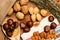 Chestnuts, almonds, walnuts