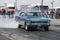 Chevrolet drag car in action on the track