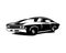 Chevrolet muscle car premium vector design silhouette. isolated white background view from side.