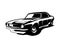 Chevrolet muscle car silhouette. premium vector design. isolated white background view from side.