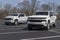 Chevrolet Silverado display. Chevy offers the Silverado in WT, Custom, Custom Trail Boss, LT, RST, LT Trail Boss, and LTZ