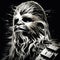 Chewbacca In Monochrome Toning With Bad Photocopy Lines
