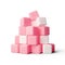 Chewing Gum Isolated, Fruit Bubble Gum Set, Pink Bubblegum on White Background