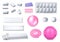 Chewing gum realistic 3d vector bubble gum icons