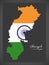 Chhatisgarh map with Indian national flag illustration